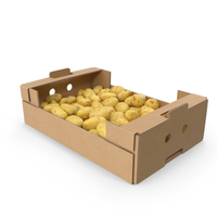 Cardboard Box with Potatoes PNG & PSD Images