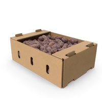 Cardboard Box Of Purple Potatoes PNG & PSD Images
