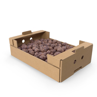 Cardboard Box with Purple Potatoes PNG & PSD Images