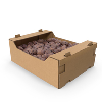 Cardboard Box Of Purple Potatoes PNG & PSD Images