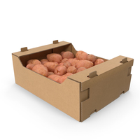 Cardboard Box with Red Potatoes PNG & PSD Images