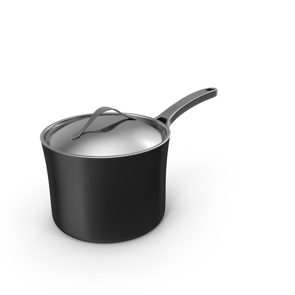 Premium PSD  Isolated 3d medium saucepan black color high quality