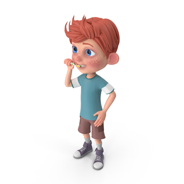 boy brushing teeth cartoon