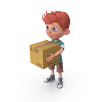 Cartoon Boy Charlie Carrying A Box PNG & PSD Images