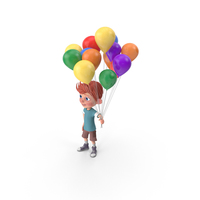 Cartoon Boy Charlie Holding Balloons PNG & PSD Images