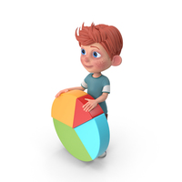Cartoon Boy Charlie Holding Pie Chart PNG & PSD Images