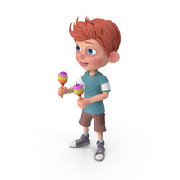 Cartoon Boy Charlie Playing Maracas PNG & PSD Images