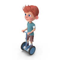 Cartoon Boy Charlie Riding Scooter PNG & PSD Images