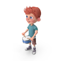 Cartoon Boy Charlie Playing Snare Drum PNG & PSD Images
