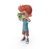 Cartoon Boy Charlie Taking A Photograph PNG & PSD Images