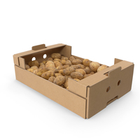 Cardboard Display Box With Potatoes PNG & PSD Images