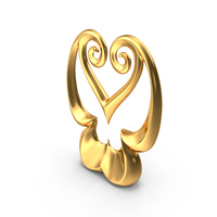 Golden Abstract Figure PNG & PSD Images