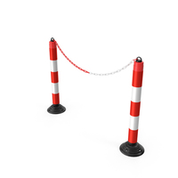 Red White Chain Posts PNG & PSD Images