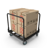 Industrial Cart of Boxes PNG & PSD Images