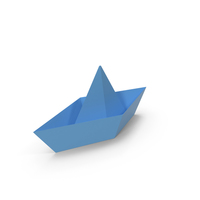 Origami Boat Blue PNG & PSD Images