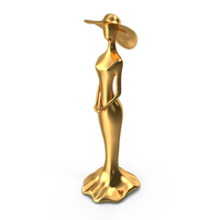 Statuette of Woman in a Hat Gold PNG & PSD Images