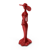 Woman in a Hat Statuette PNG & PSD Images
