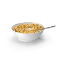Bowl Of Cereal With Spoon PNG & PSD Images