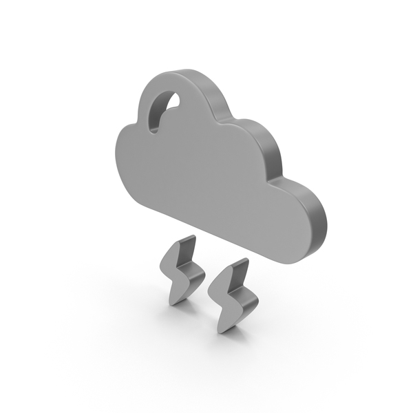 Cloud with Lightning Symbol PNG & PSD Images