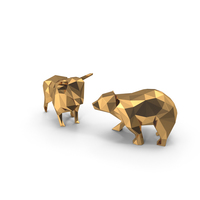 Bull & Bear Low Poly PNG & PSD Images