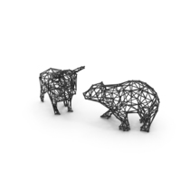 Bull＆Bear线框PNG和PSD图像
