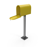 Mailbox On Post Opened Yellow PNG & PSD Images