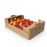 Cardboard Box of Nectarines PNG & PSD Images