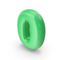 Green Toon Balloon Number 0 PNG & PSD Images