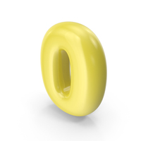 Yellow Toon Balloon Number 0 PNG & PSD Images
