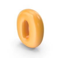 Orange Toon Balloon Number 0 PNG & PSD Images