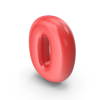 Red Toon Balloon Number 0 PNG & PSD Images