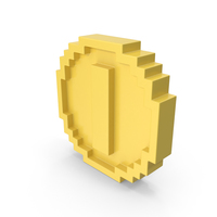 Coin Cartoon Voxelated PNG & PSD Images