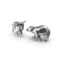 Low Poly Bull and Bear PNG & PSD Images