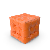 Orange Pouf Worn Leather PNG & PSD Images