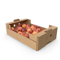 Cardboard Box With Peaches PNG & PSD Images