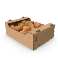 Cardboard Display Box With Sweet Potatoes PNG & PSD Images