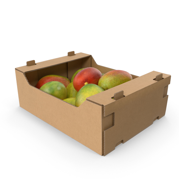 Cardboard Display Box with Mangos PNG & PSD Images