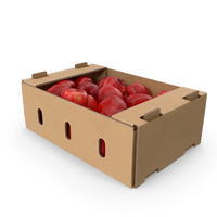 Cardboard Box With Red Chief Apples PNG & PSD Images