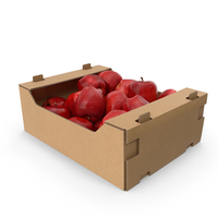 Cardboard Box With Red Chief Apple PNG & PSD Images