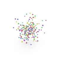 Abstract Sparse Cloud of Colorful Spheres PNG & PSD Images
