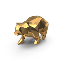 Low Poly Golden Bear PNG & PSD Images