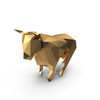 Low Poly Golden Bull PNG & PSD Images