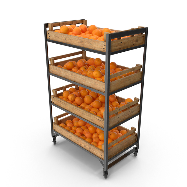 Retail Shelf with Oranges PNG & PSD Images