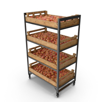 Retail Shelf with Apricots PNG & PSD Images