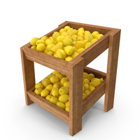 Wooden Merchandise Shelf With Lemons PNG & PSD Images