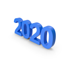 Number 2020 Blue PNG & PSD Images