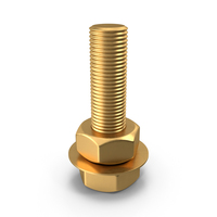Bolt with Washer and Nut Gold PNG & PSD Images