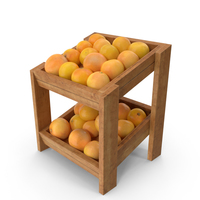 Wooden Merchandise Shelf  With Grapefruits PNG & PSD Images