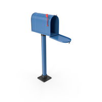 Mailbox On Post Opened Blue PNG & PSD Images