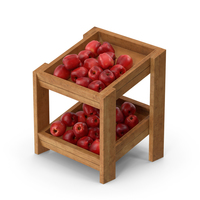 Wooden Merchandise Shelf with Red Chief Apple PNG & PSD Images